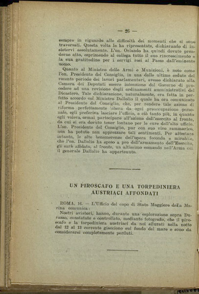 Il diario della nostra guerra : bollettini ufficiali dell'esercito e della marina